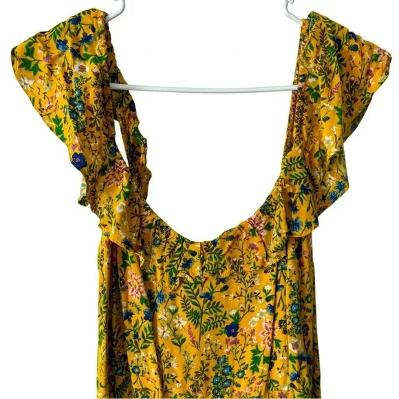 Old Navy Yellow Floral Flowy Feminine Dress Women Large - Picture 1 of 6
